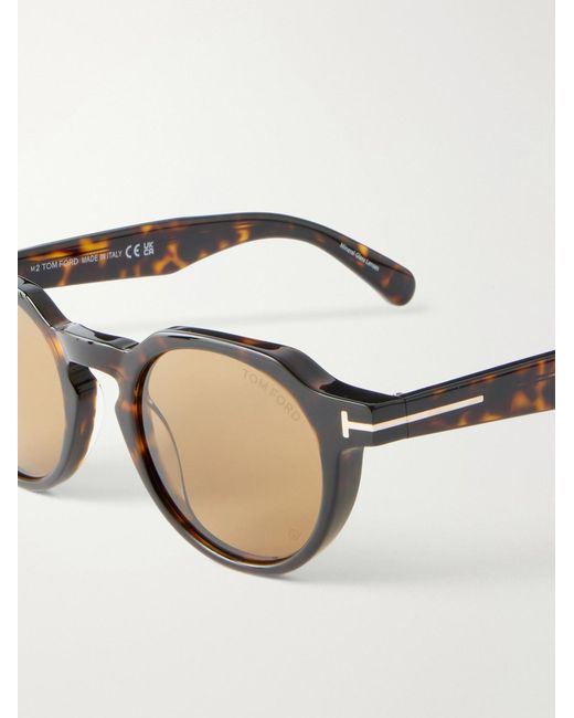 Tom Ford Natural Thomas-02 Round-Frame Acetate Sunglasses for men