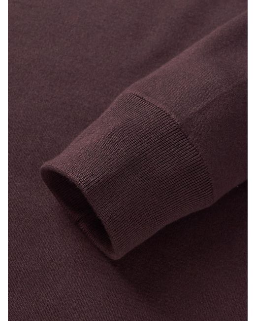 Loro Piana Purple Roadster Cashmere, Virgin Wool And Silk-blend Half-zip Sweater for men
