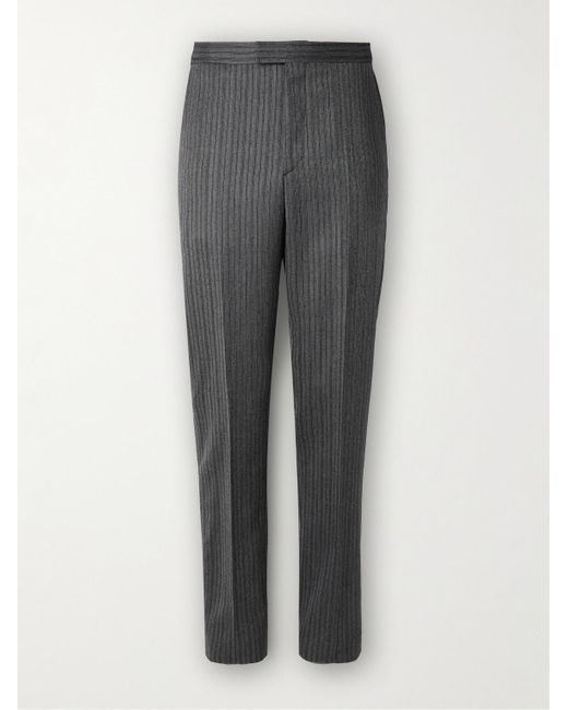 Pantaloni slim-fit a gamba dritta in lana a righe Westminster di Favourbrook in Gray da Uomo