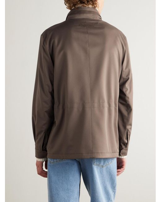 Zegna Brown Morotin 250cc Shell Hooded Jacket for men