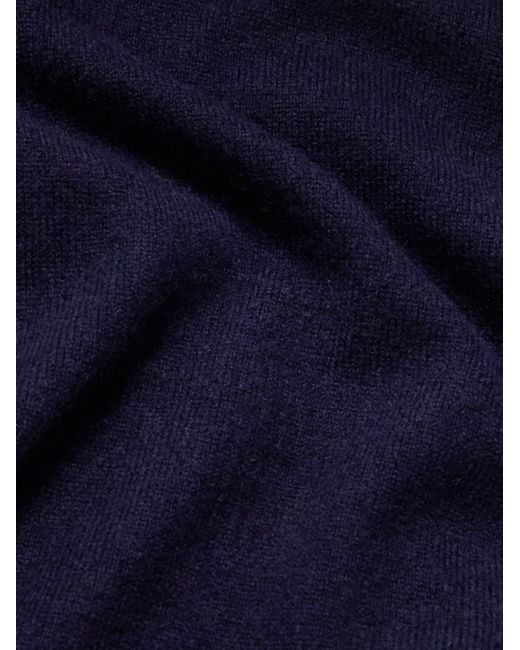 Mr P. Blue James Cashmere Half-Zip Sweater for men