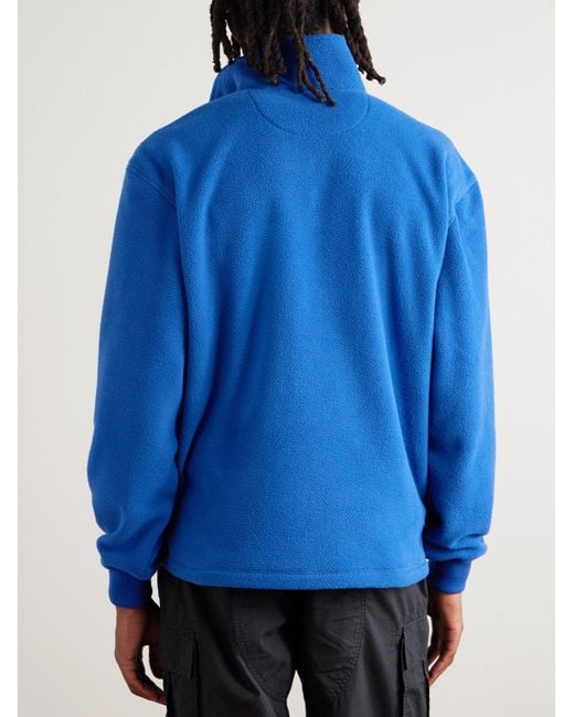 Aimé Leon Dore Blue Logo-Embroidered Fleece Half-Zip Sweatshirt for men