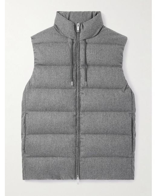 Slowear Gray Incotex Montedoro Slim-fit Quilted Wool And Cashmere-blend Down Gilet for men