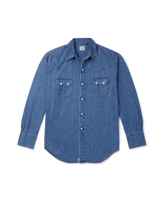 Orslow Blue Denim Western Shirt for men