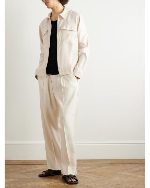 NN07 Natural Kay 1808 Straight-leg Lenzingtm Ecoverotm And Linen-blend Trousers for men