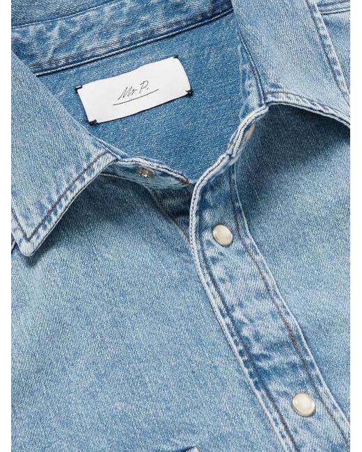 Mr P. Blue Denim Western Shirt for men