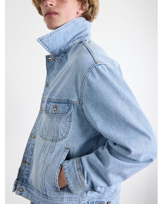 Studio Nicholson Blue Derby Cropped Denim Jacket for men