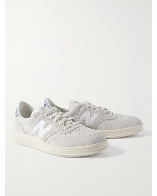 New Balance White Ct500 Leather-trimmed Suede And Nubuck Sneakers for men