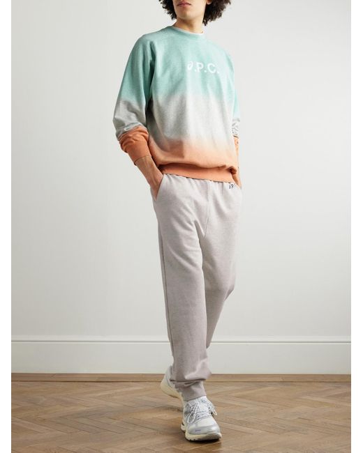 A.P.C. White Asics Jogging Hill Tapered Logo-print Organic Cotton-jersey Sweatpants for men