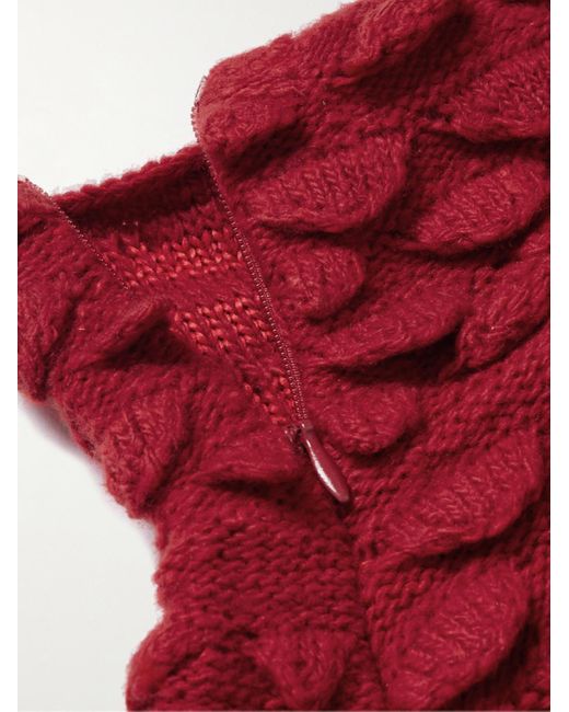 Bottega Veneta Red Fish Scale Wool-blend Mock-neck Sweater for men