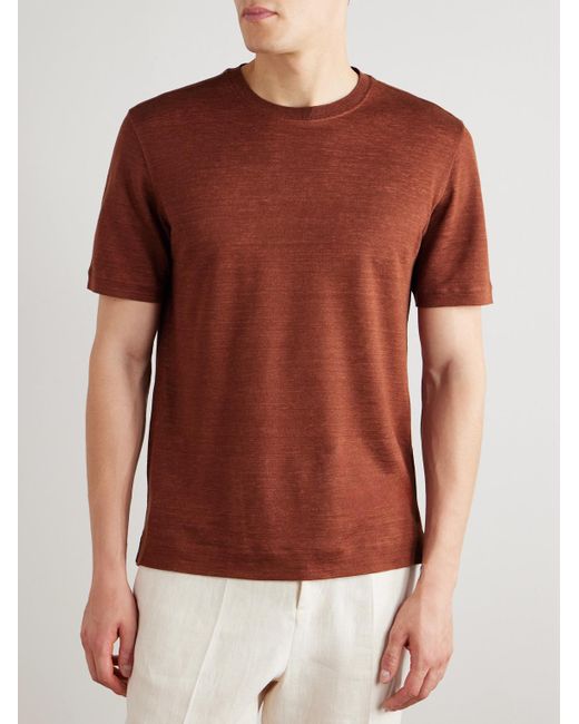 Zegna Red Oasi Linen T-shirt for men