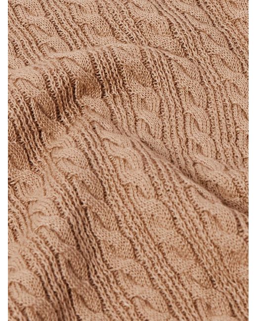 Incotex Schmal geschnittenes Polohemd aus einer Leinen-Baumwollmischung in Zopfstrick in Natural für Herren