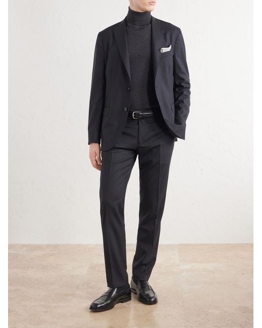 Boglioli Blue Virgin Wool Fresco Suit Jacket for men