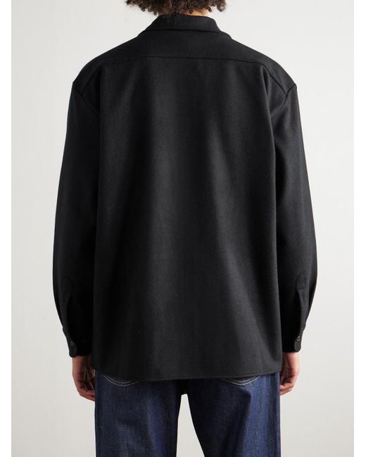 Ghiaia Black Wool Overshirt for men