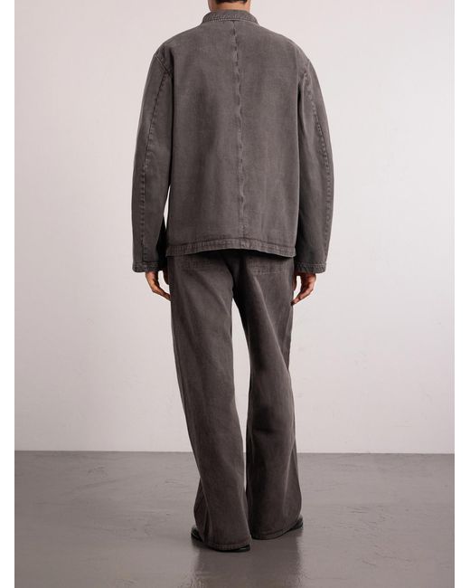 Amomento Brown Garment-Dyed Denim Jacket for men