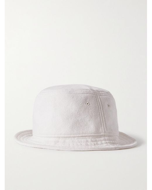 SSAM White Textured Organic Cotton And Silk-blend Bucket Hat for men