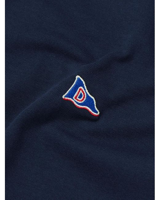 Drake's Blue Him Hiking Logo-Embroidered Cotton-Jersey T-Shirt for men