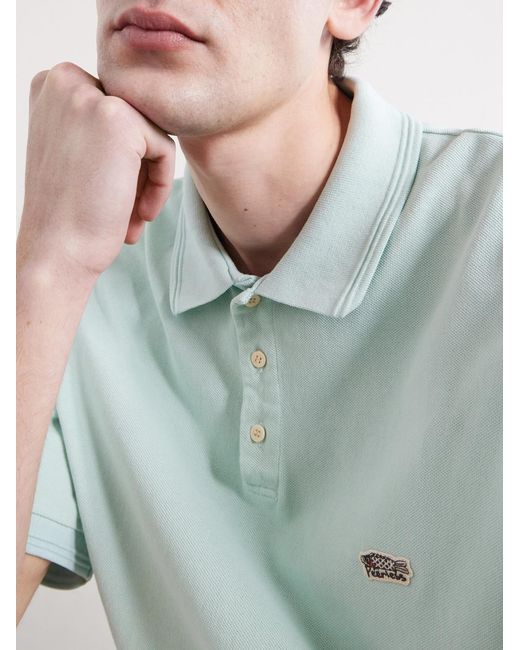 Visvim Blue Mondo Logo-embroidered Cotton-piqué Polo Shirt for men