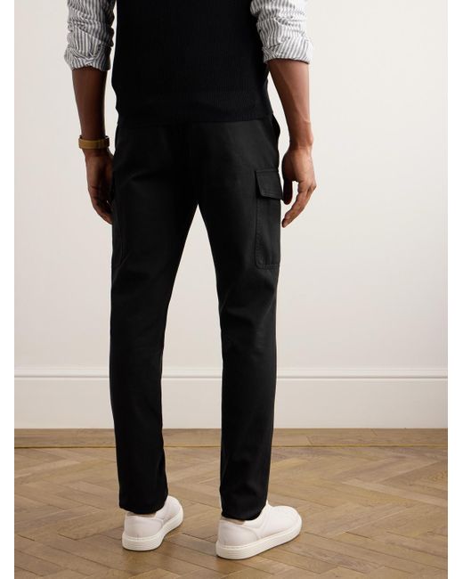 Brunello Cucinelli Black Straight-leg Cotton-twill Cargo Trousers for men