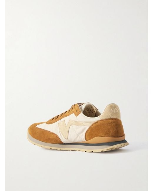 Fkt Runner Suede-Trimmed Quilted Canvas Sneakers di Visvim in Brown da Uomo