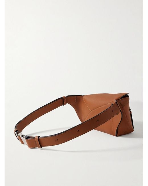 Loewe Brown Puzzle Edge Mini Leather Belt Bag for men