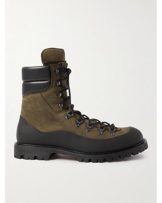 Belstaff Black Mountain Rubber-trimmed Nubuck And Leather Boots for men