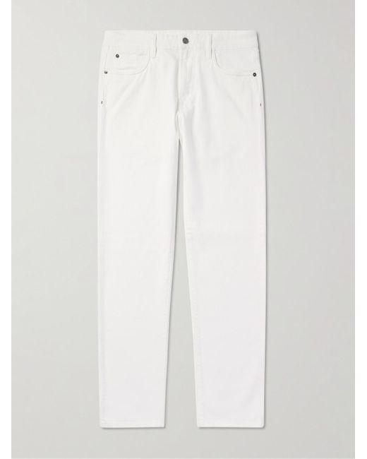 Loro Piana White Quarona Slim-Fit Stretch-Cotton Twill Trousers for men