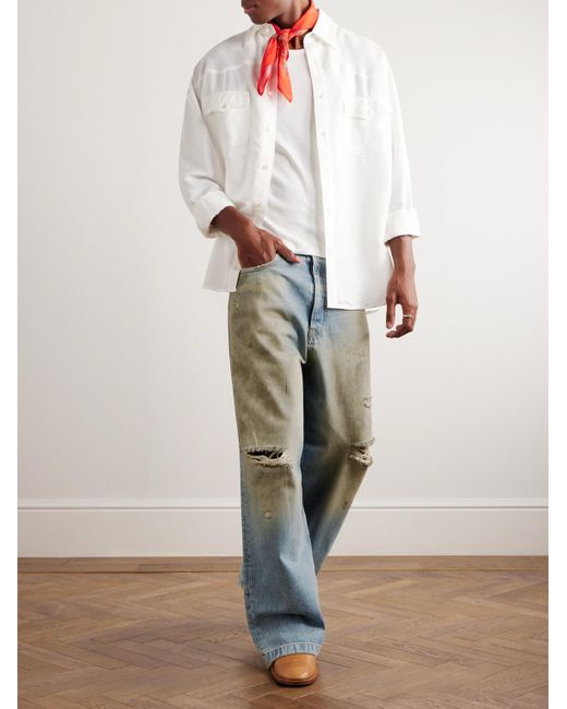 Acne Studios 1989 Penicillin Straight-leg Distressed Jeans in Blue 
