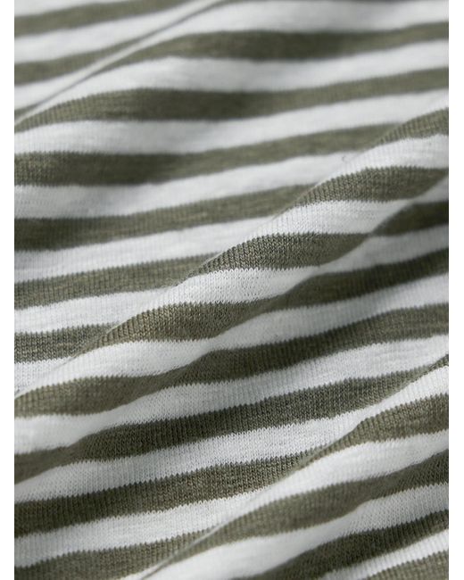 Officine Generale Gray Striped Stretch-linen Jersey T-shirt for men