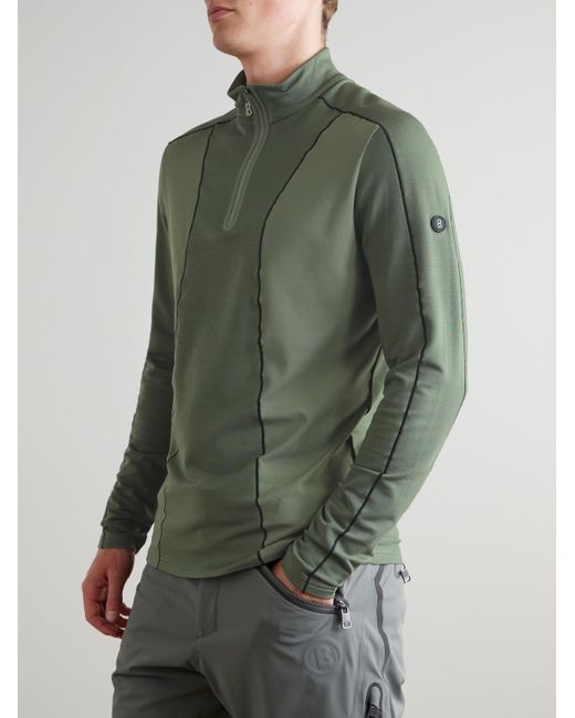 Bogner Green Flynn Stretch-jersey Half-zip Base Layer for men