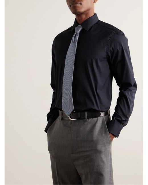 Camicia slim-fit in popeline di misto cotone di Paul Smith in Black da Uomo