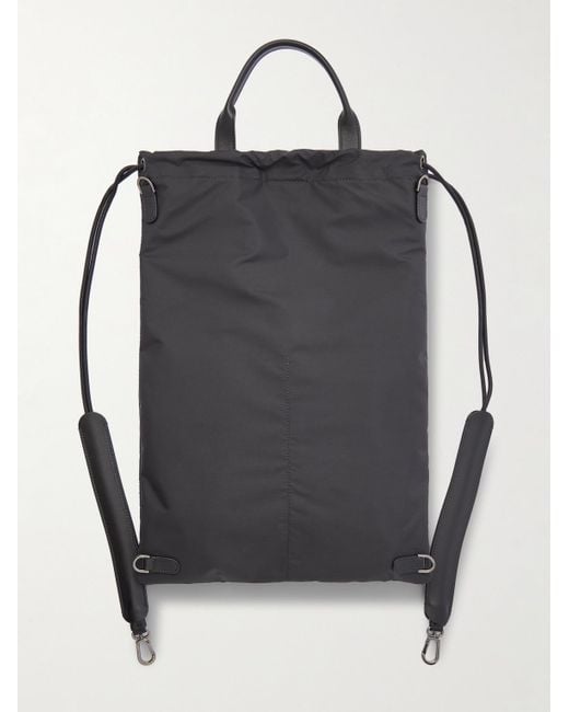 John Lobb Black Leather-Trimmed Shell Shoe Bag for men