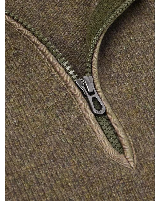 Sease Green Cashmere Half-Zip Sweater for men