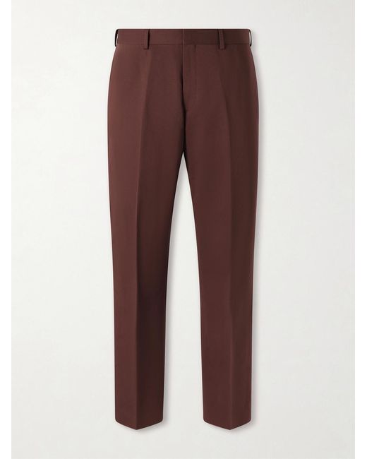 Paul Smith Brown Straight-Leg Cotton And Linen-Blend Twill Trousers for men