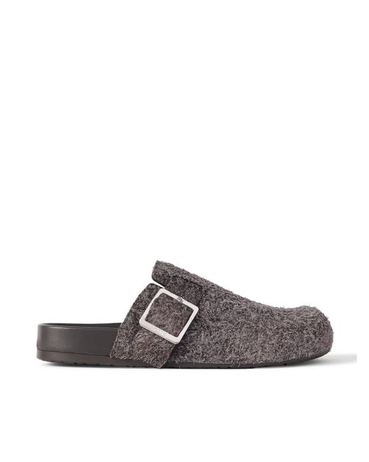 Loewe Brown Brushed-Suede Clogs for men