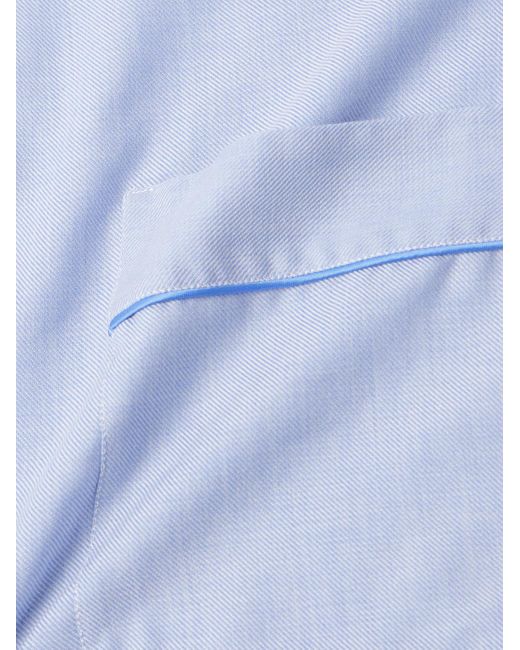 Thom Sweeney Blue Cotton-Twill Pyjama Set for men