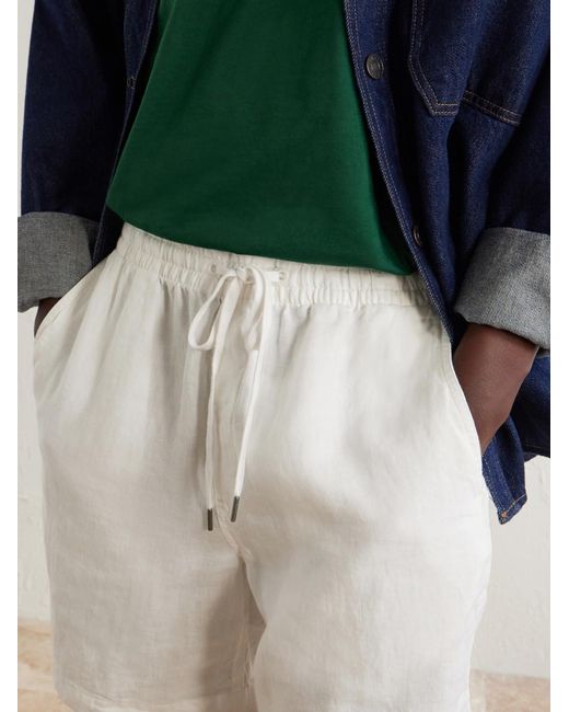 Polo Ralph Lauren White Straight-Leg Linen Shorts for men