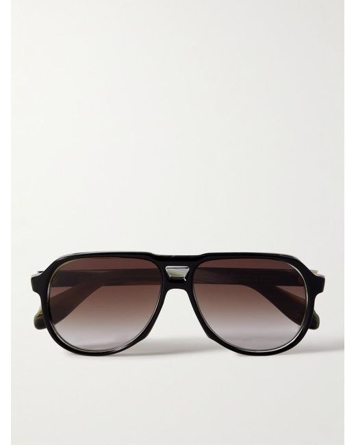 Cutler & Gross Black Aviator-style Acetate Sunglasses for men