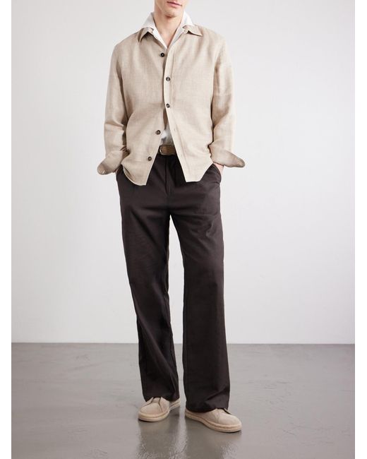 Zegna Natural Cashmere, Linen And Silk-Blend Overshirt for men