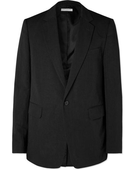 Dries Van Noten Black Linen And Cotton-blend Twill Blazer for men