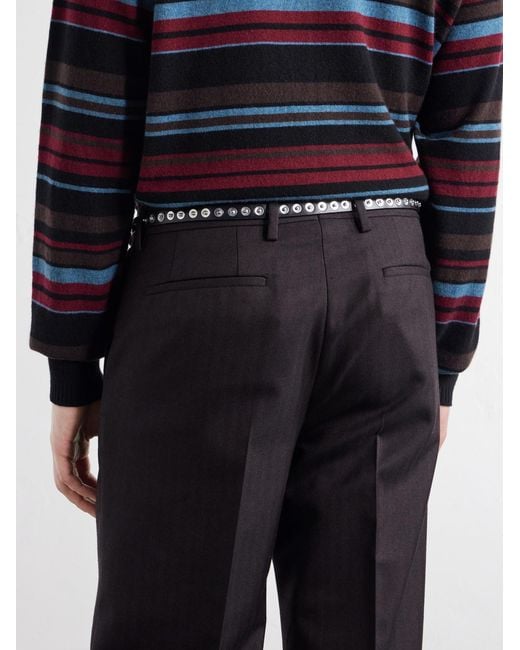 Dries Van Noten Black 2Cm Studded Leather Belt for men