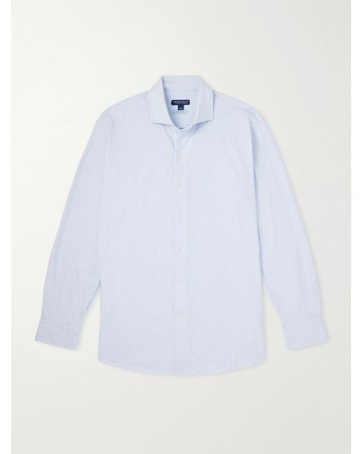 Peter Millar White Excursionist Flex Slim-fit Striped Cotton-blend Shirt for men
