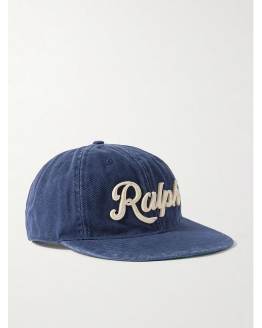 Polo Ralph Lauren Blue Logo-Appliquéd Cotton-Twill Baseball Cap