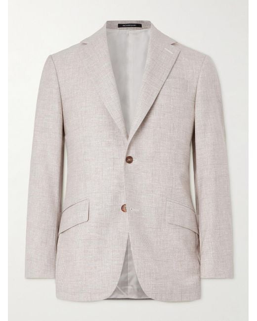 Richard James Natural Chapman Checked Virgin Wool Suit Jacket for men