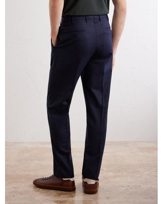 Slowear Blue Straight-Leg Wool And Cashmere-Blend Trousers for men