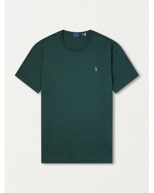 Polo Ralph Lauren Green Logo-embroidered Cotton-jersey T-shirt for men