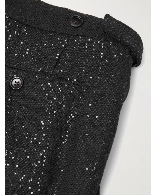 Tom Ford Blue Tapered Sequin-embellished Wool-blend Bouclé Suit Trousers for men