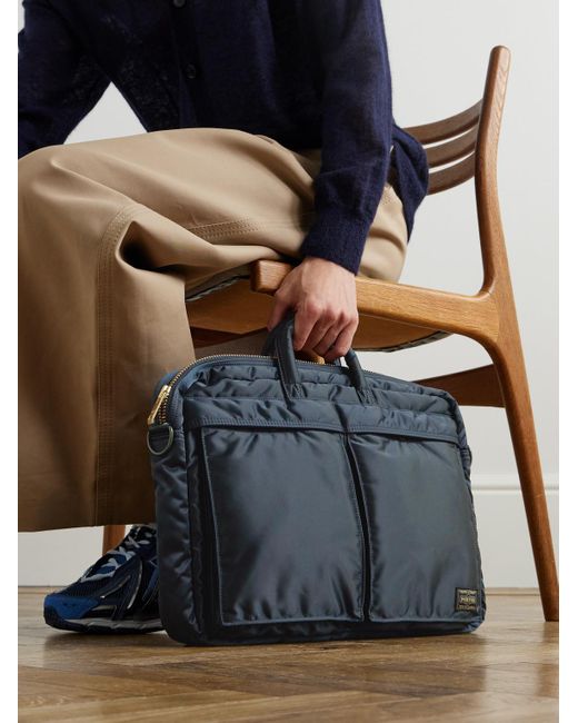 Porter-Yoshida and Co Blue Tanker 2Way Nylon-Twill Briefcase for men