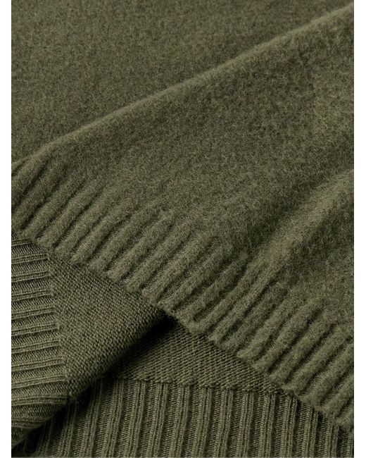 Boglioli Green Brushed Wool And Cashmere-blend Sweater for men