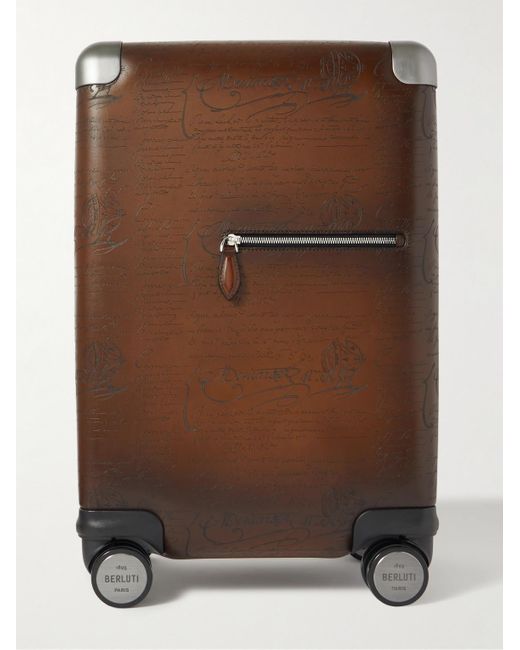 Berluti Brown Formula 1005 Scritto Venezia Leather Suitcase for men